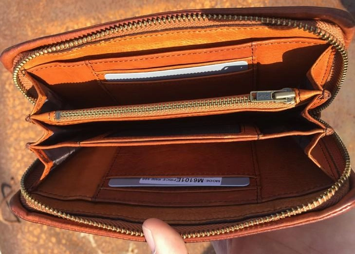 Handmade Genuine Rock Punk Leather Mens Cool Long Wallet Wristlet Bifold Clutch Wallet for Men
