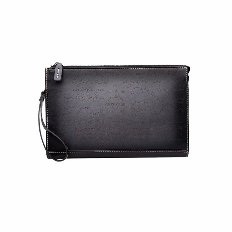 Handmade Green Leather Clutch Wristlet Bag Wallet Zipper Large Clutch Wristlet Wallet for Men