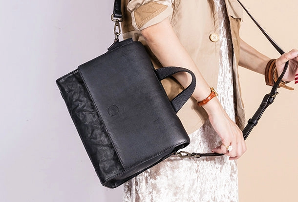 Handmade Handbag Briefcase Purse Leather Crossbody Bag Purse Shoulder Bag for Women
