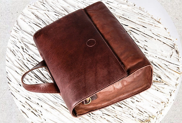 Handmade Handbag Briefcase Purse Leather Crossbody Bag Purse Shoulder Bag for Women