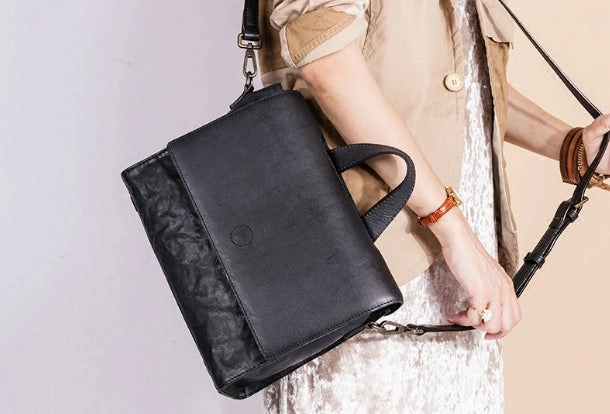 Handmade Handbag Briefcase Purse Leather Crossbody Bag Purse Shoulder Bag for Women
