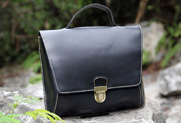 Handmade handbag briefcase satchel purse leather crossbody bag shoulder bag women