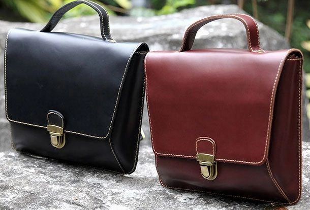 Handmade handbag briefcase satchel purse leather crossbody bag shoulder bag women