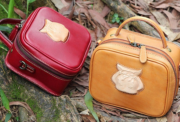 Handmade handbag purse leather crossbody bag purse shoulder bag for women