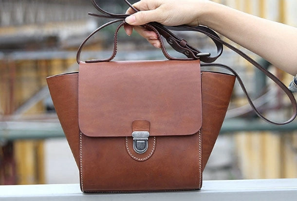 Handmade handbag purse leather crossbody bag purse shoulder bag for women