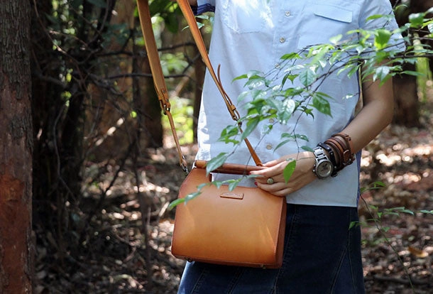 Handmade handbag purse leather crossbody bag purse shoulder bag for women