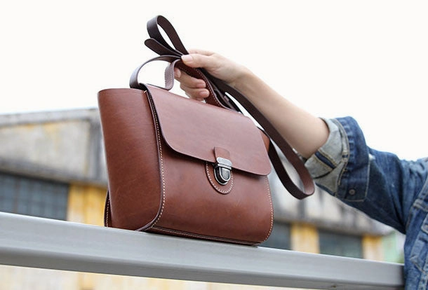 Handmade handbag purse leather crossbody bag purse shoulder bag for women