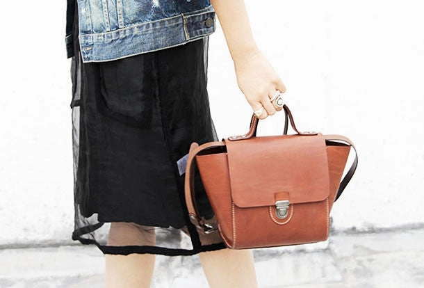 Handmade handbag purse leather crossbody bag purse shoulder bag for women