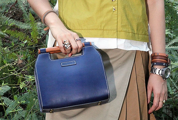 Handmade handbag purse leather crossbody bag purse shoulder bag for women