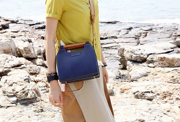 Handmade handbag purse leather crossbody bag purse shoulder bag for women