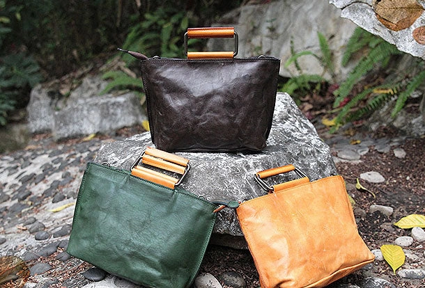 Handmade handbag tote purse leather crossbody bag purse shoulder bag for women