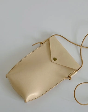 Handmade Leather Beige Womens Small Phone Crossbody Purse Shoulder Bag for Women