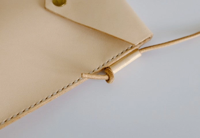 Handmade Leather Beige Womens Small Phone Crossbody Purse Shoulder Bag for Women