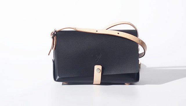 Handmade Leather Black Womens Small Cute Shoulder Purse Crossbody Bag for Women