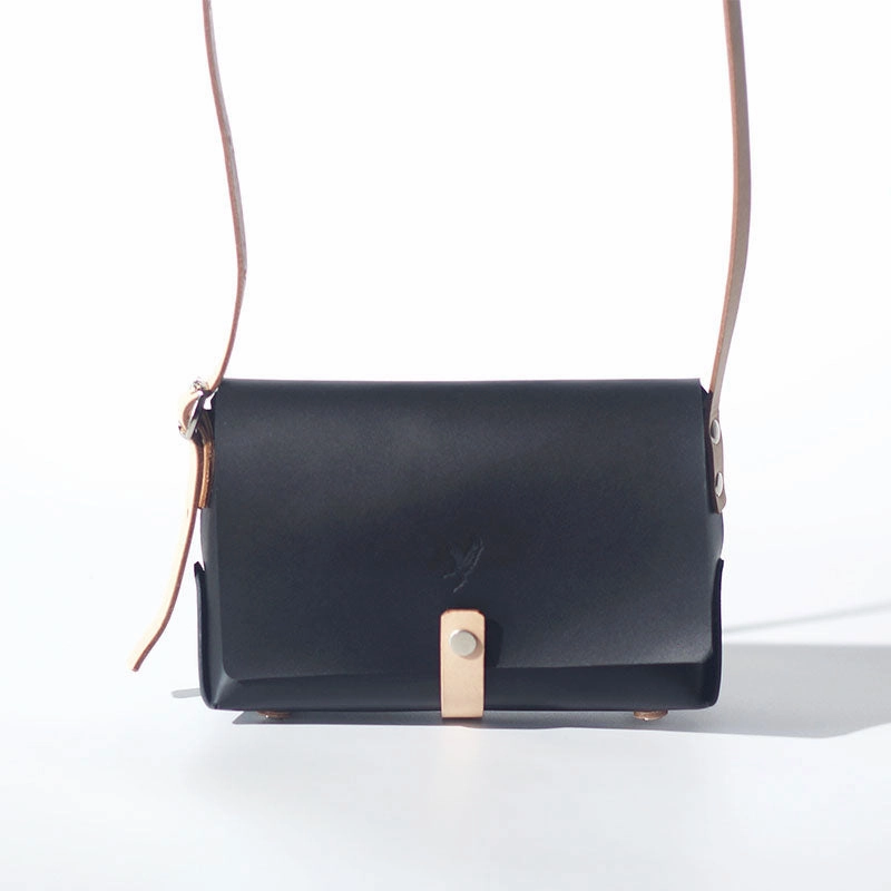 Handmade Leather Black Womens Small Cute Shoulder Purse Crossbody Bag for Women