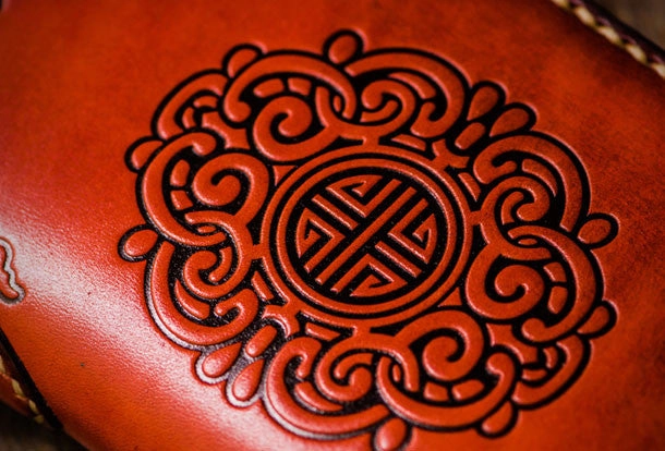 Handmade leather brown biker wallet clutch zip long wallet leather men phone