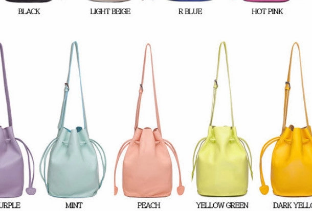 Handmade Leather bucket bag shoulder bag blue purple for women leather crossbody bag