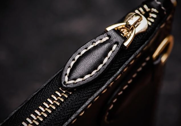 Handmade Leather Carp Tooled Wristlet Bag Mens Cool Leather Wallet Long Clutch for Men