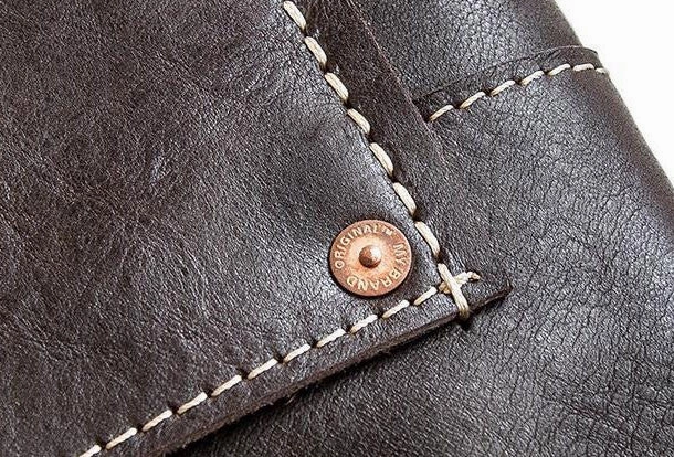 Handmade leather clutch bag wallet leather ipad case men Black long wallet