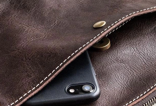 Handmade leather clutch bag wallet leather ipad case men Black long wallet