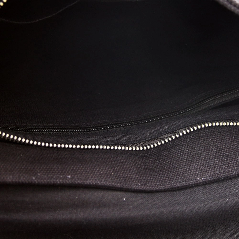 Handmade Leather Cotton 'Black Pockets Aplenty' Messenger Bag (India) - 12.25"x13.75"