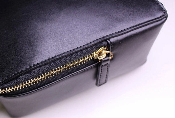 Handmade Leather Cube bag shoulder bag black for women leather crossbody bag