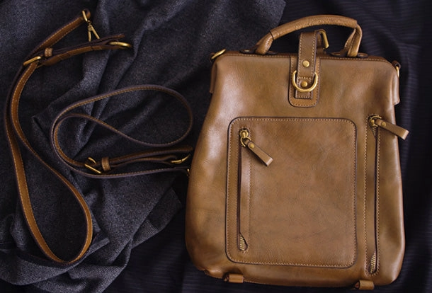 Handmade Leather Handbag Backpack Bag Crossbody Bag Shoulder Bag Purse For Women