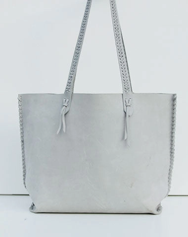 Handmade leather handbag gray tote bag shoulder bag shopper purse women