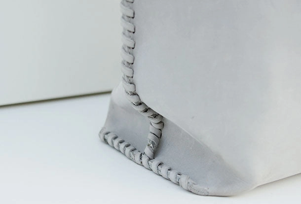 Handmade leather handbag gray tote bag shoulder bag shopper purse women