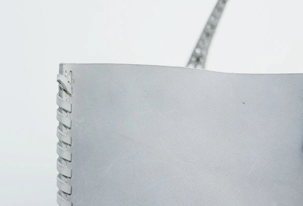 Handmade leather handbag gray tote bag shoulder bag shopper purse women