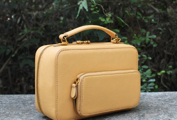 Handmade Leather Handbag Purse Crossbody Shoulder Bag for Girl Women Lady