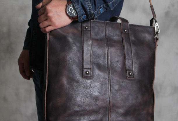 Handmade Leather handbag purse tote shoulder bag for women leather shopper bag