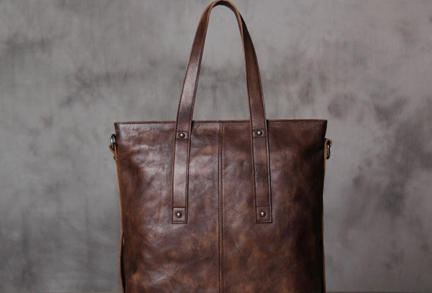 Handmade Leather handbag purse tote shoulder bag for women leather shopper bag