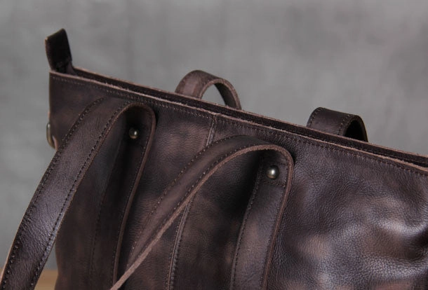 Handmade Leather handbag purse tote shoulder bag for women leather shopper bag