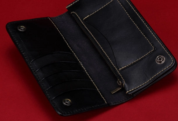Handmade leather Long raw python skin wallet leather men clutch Tooled wallet