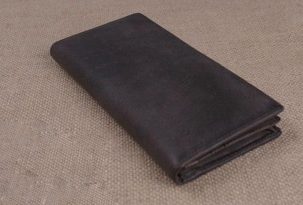 Handmade leather long wallet Vintage bifold brown Long wallet clutch purse For Men