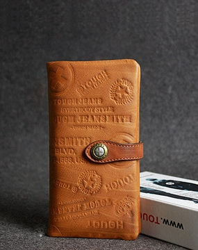 Handmade leather men wallet clutch brown vintage clutch men long wallet purse clutch