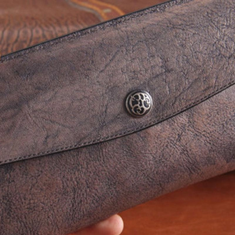 Handmade Leather Mens Clutch Cool Braided Wallet Clutch Wristlet Wallet for Men
