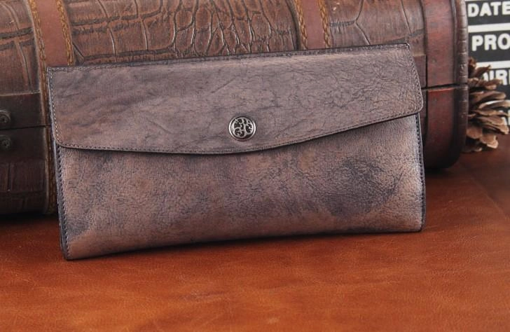 Handmade Leather Mens Clutch Cool Braided Wallet Clutch Wristlet Wallet for Men