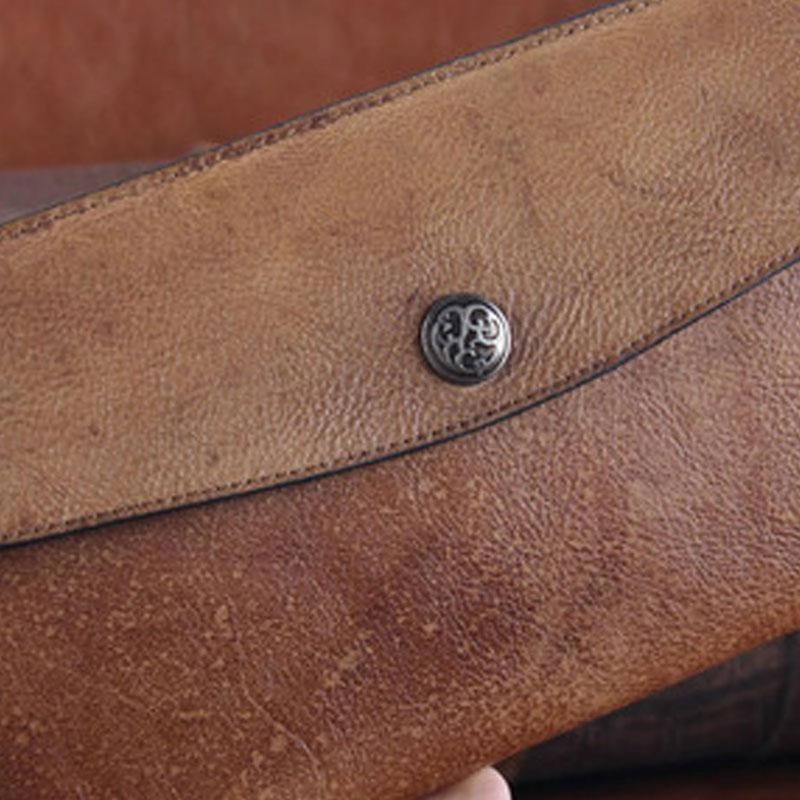 Handmade Leather Mens Clutch Cool Braided Wallet Clutch Wristlet Wallet for Men