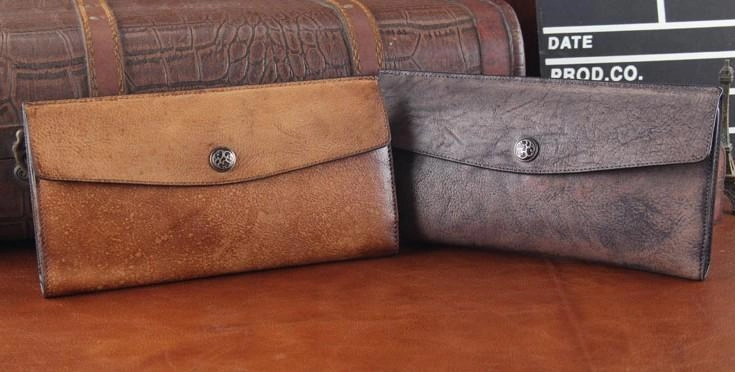Handmade Leather Mens Clutch Cool Braided Wallet Clutch Wristlet Wallet for Men