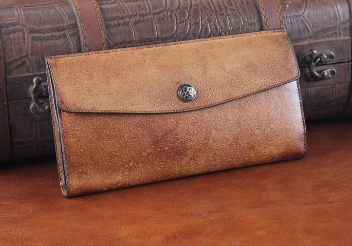 Handmade Leather Mens Clutch Cool Braided Wallet Clutch Wristlet Wallet for Men