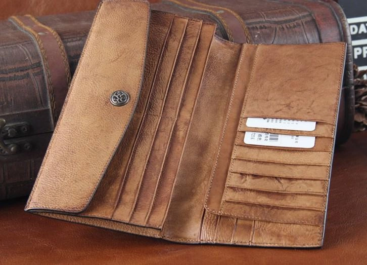 Handmade Leather Mens Clutch Cool Braided Wallet Clutch Wristlet Wallet for Men
