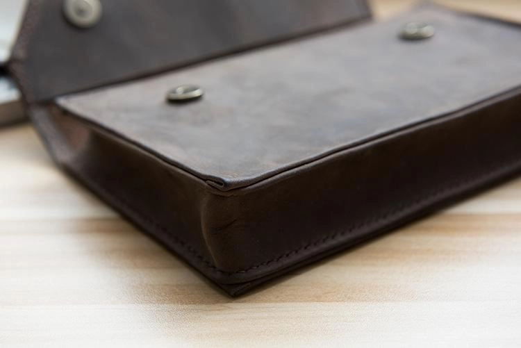 Handmade Leather Mens Clutch Cool Large Wallet Clutch Wristlet Wallet for Men