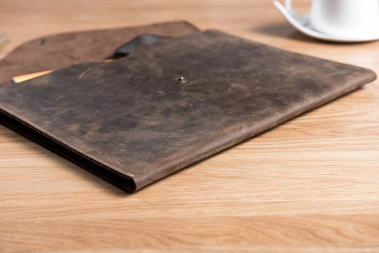 Handmade Leather Mens Clutch Cool Slim Wallet Envelope Clutch Wristlet Wallet for Men