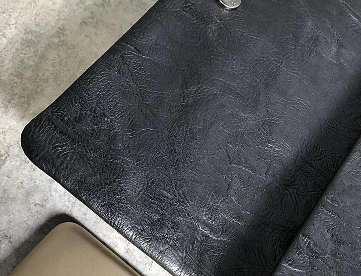 Handmade Leather Mens Clutch Cool Slim Wallet Zipper Clutch Wristlet Wallet for Men