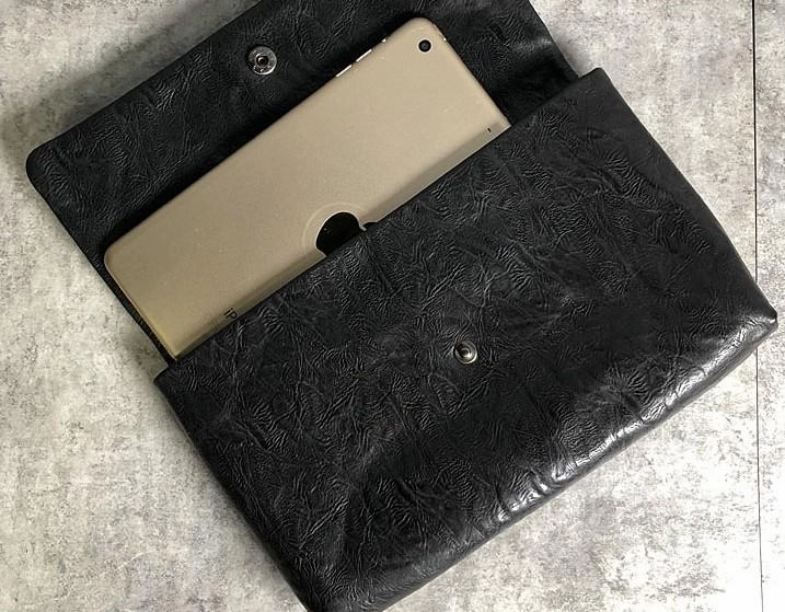 Handmade Leather Mens Clutch Cool Slim Wallet Zipper Clutch Wristlet Wallet for Men
