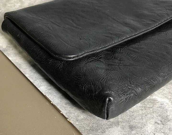 Handmade Leather Mens Clutch Cool Slim Wallet Zipper Clutch Wristlet Wallet for Men