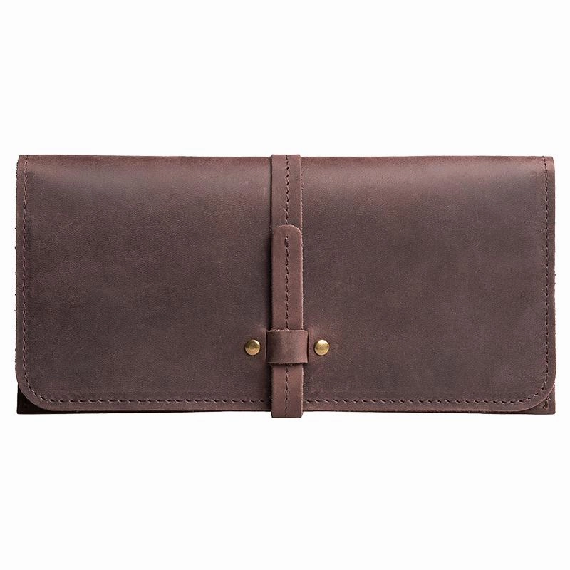 Handmade Leather Mens Clutch Wallet Cool Leather Wallet Long Phone Wallets for Men