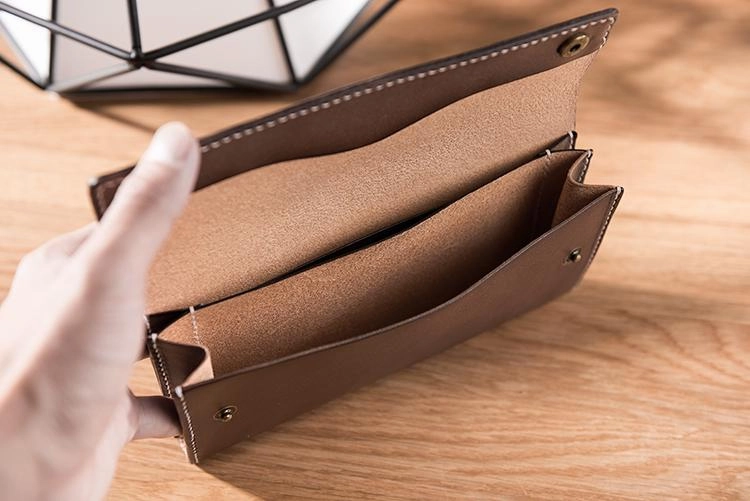Handmade Leather Mens Clutch Wallet Cool Leather Wallet Long Phone Wallets for Men